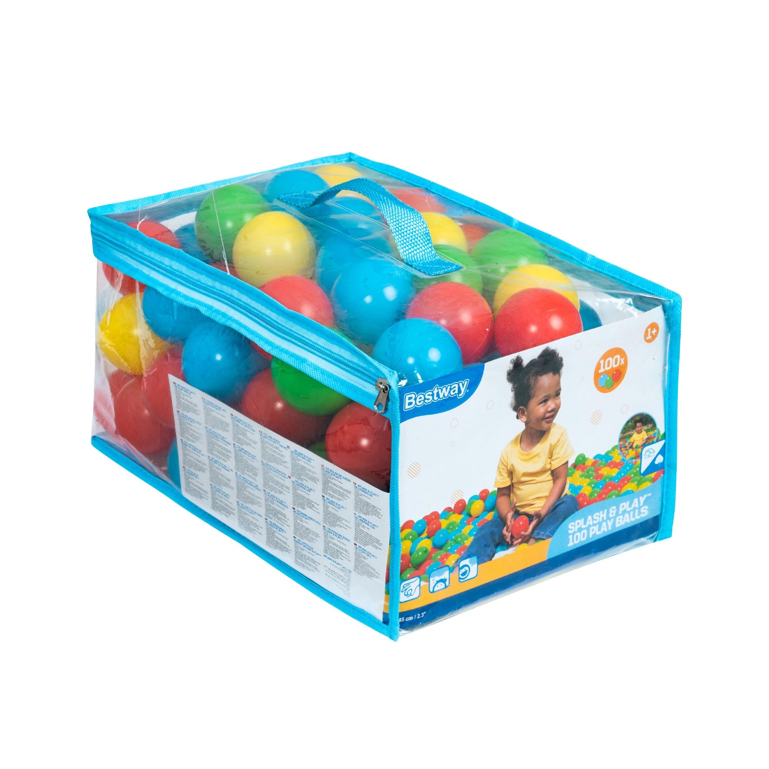 Bolsa con 100 bolas de juego para piscina infantil, colores variados, ideal para diversión en verano