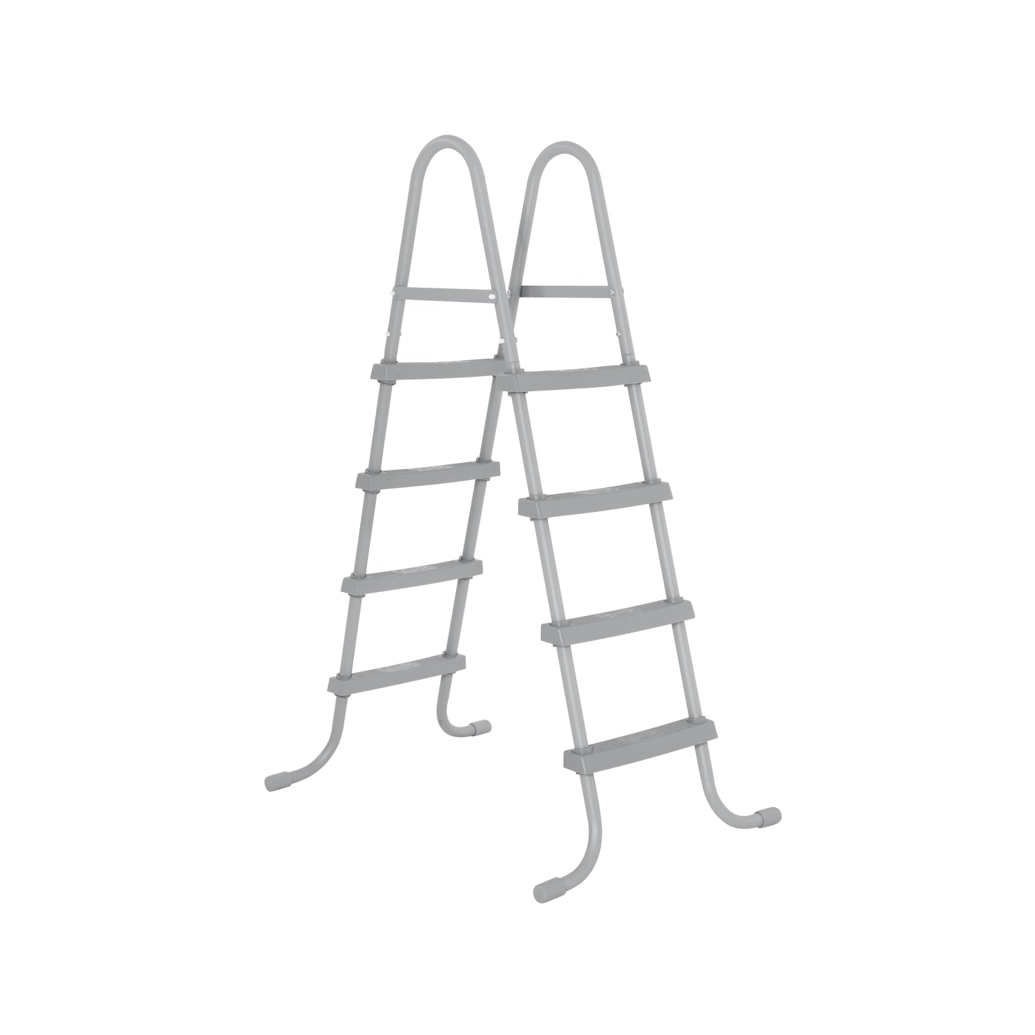 Escalera de piscina gris para instalación en piscina armable, ideal para comprar piscina armable para exterior