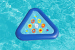 Juego de pong para piscina triangulo azul flotante en agua clara