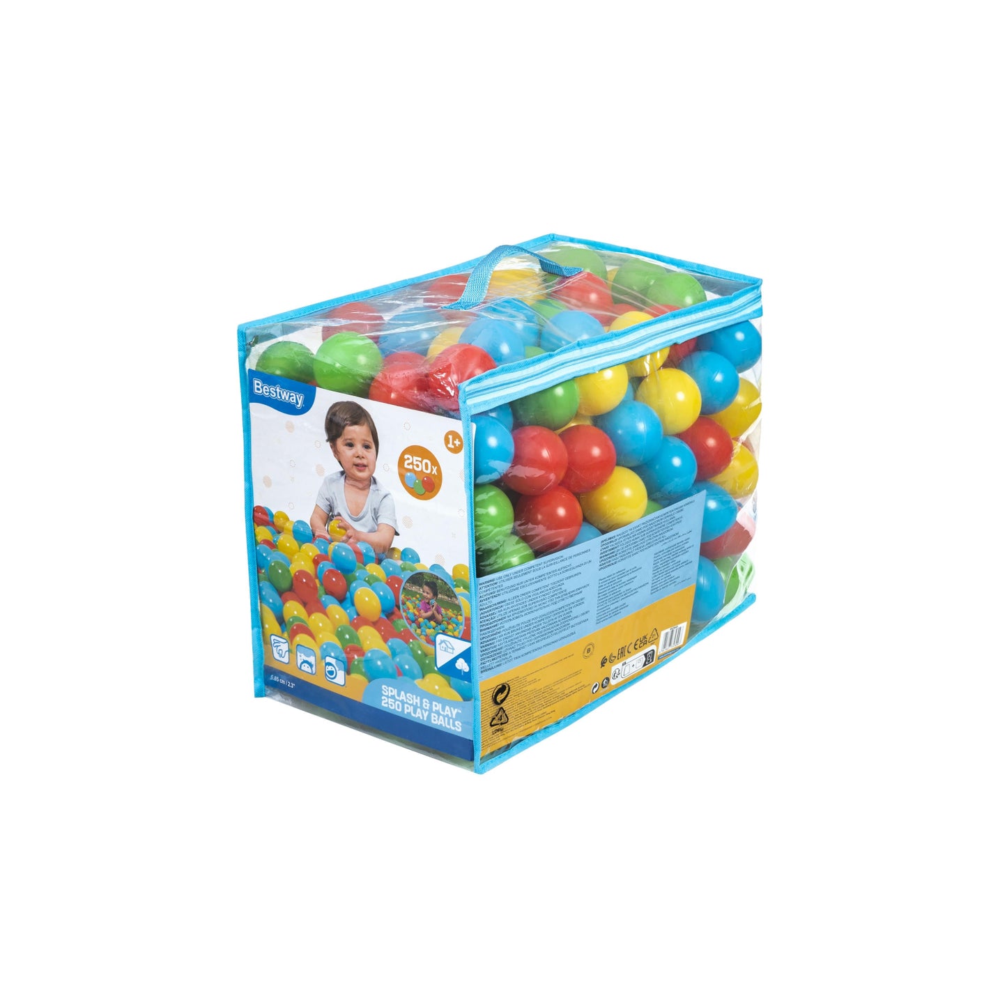 Pelotas de colores para piscina en paquete de 250, ideales para juegos acuáticos y diversión