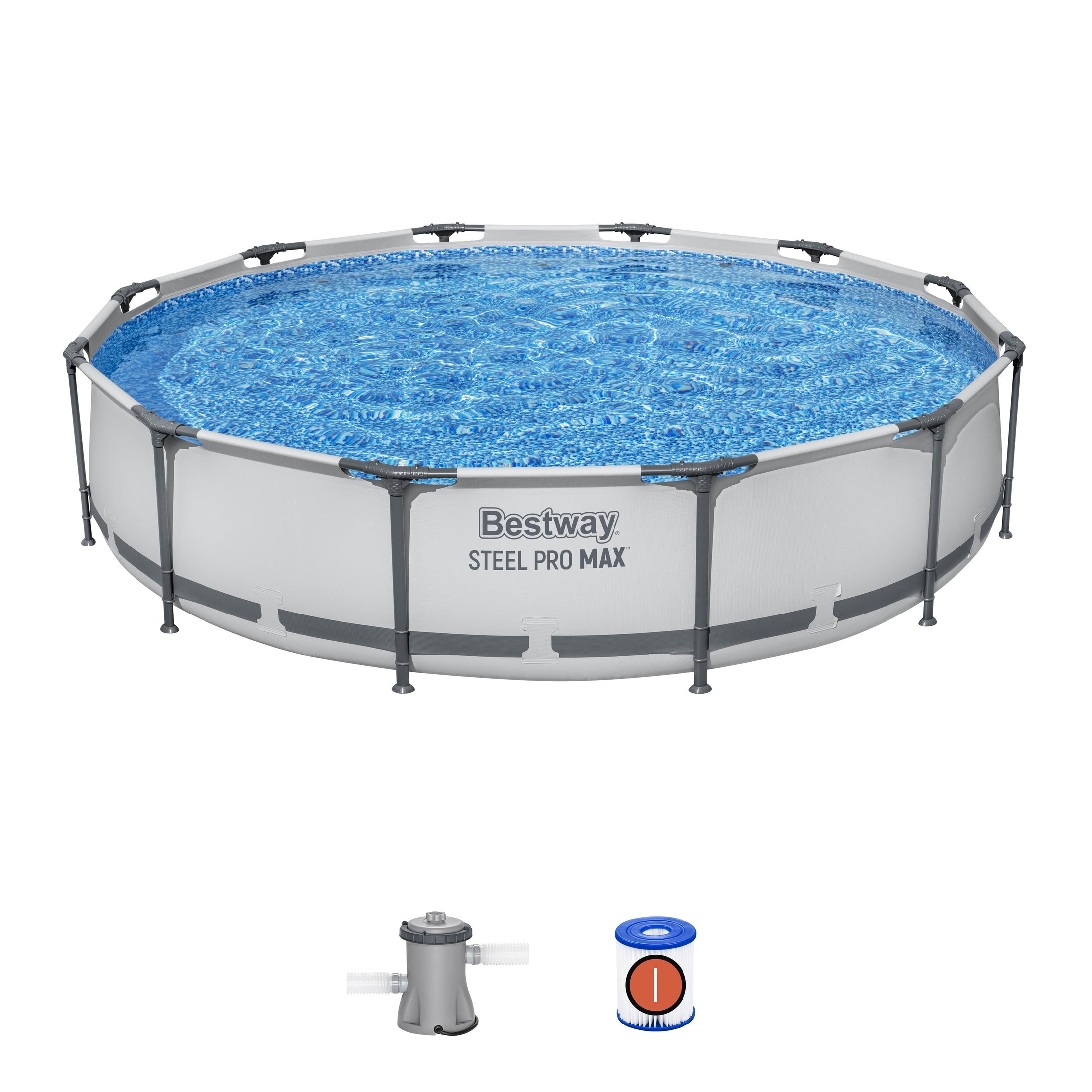 Piscina desmontable redonda 3.66x0.76 metros Bestway con filtro y bomba, vista frontal