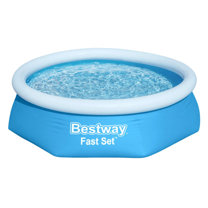 piscina desmontable redonda Bestway azul vista lateral en jardín