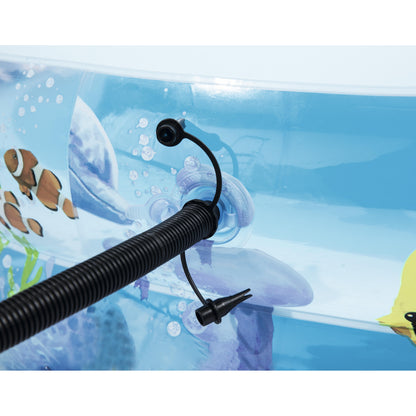 manguera de piscina inflable familiar Bestway, vista lateral con diseño de peces