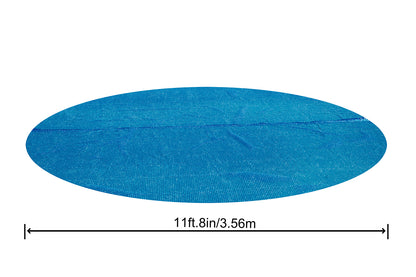 Tapa protectora piscina desmontable azul, vista superior, diámetro de 3.56 metros