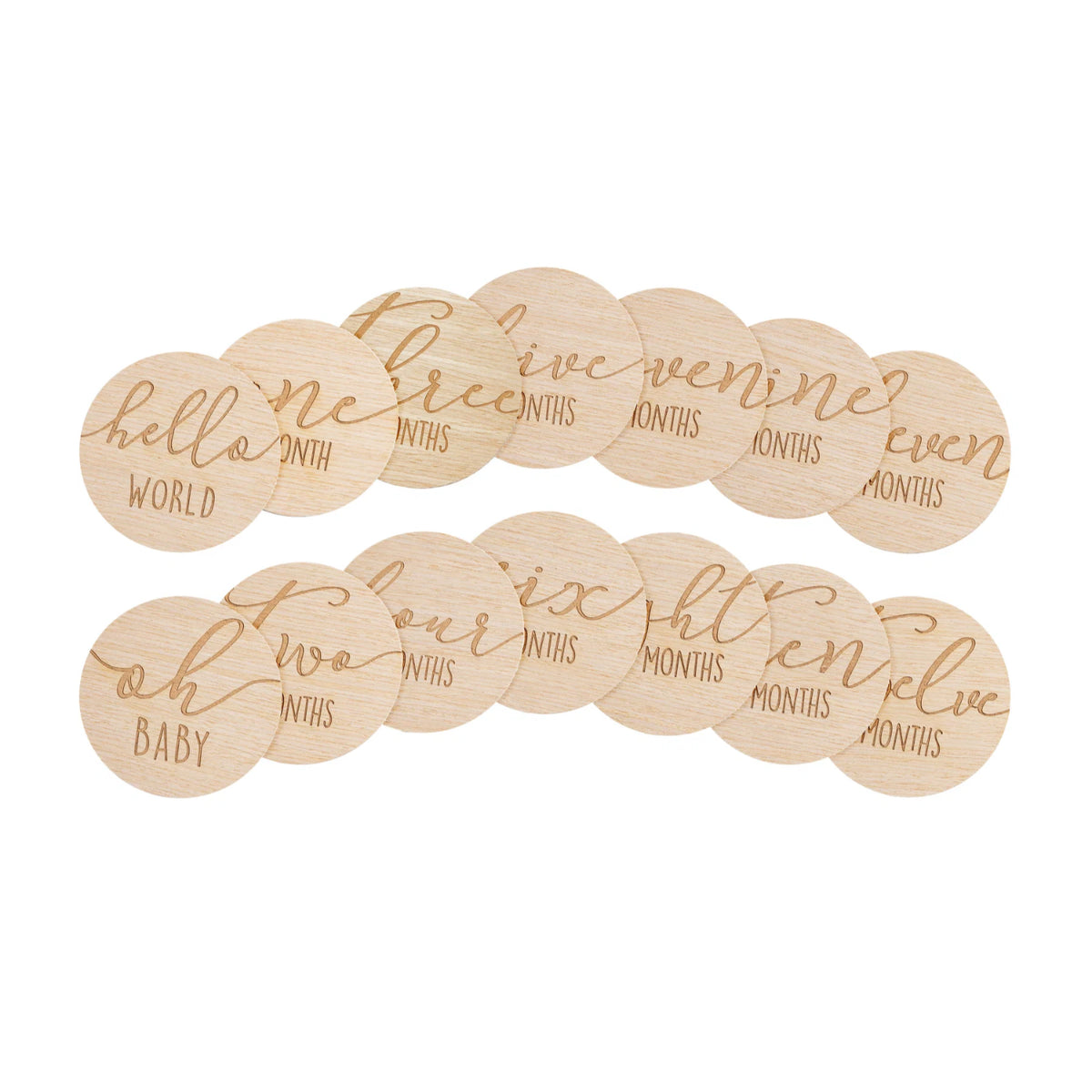 bloques de madera con meses para fotos de bebé, diseño claro y texto elegante