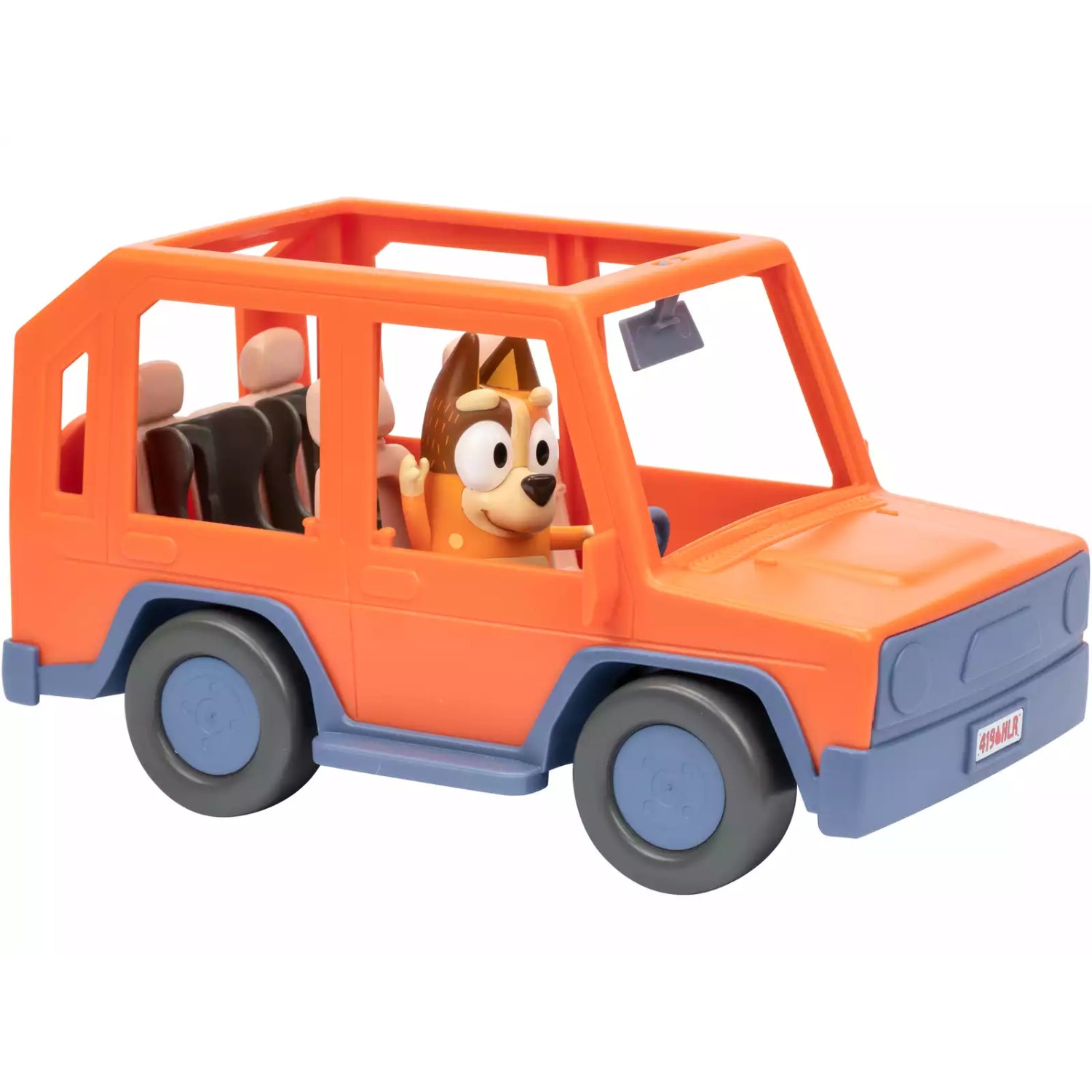 Carro naranja de Boing Toys con figura dentro, ideal para juego infantil