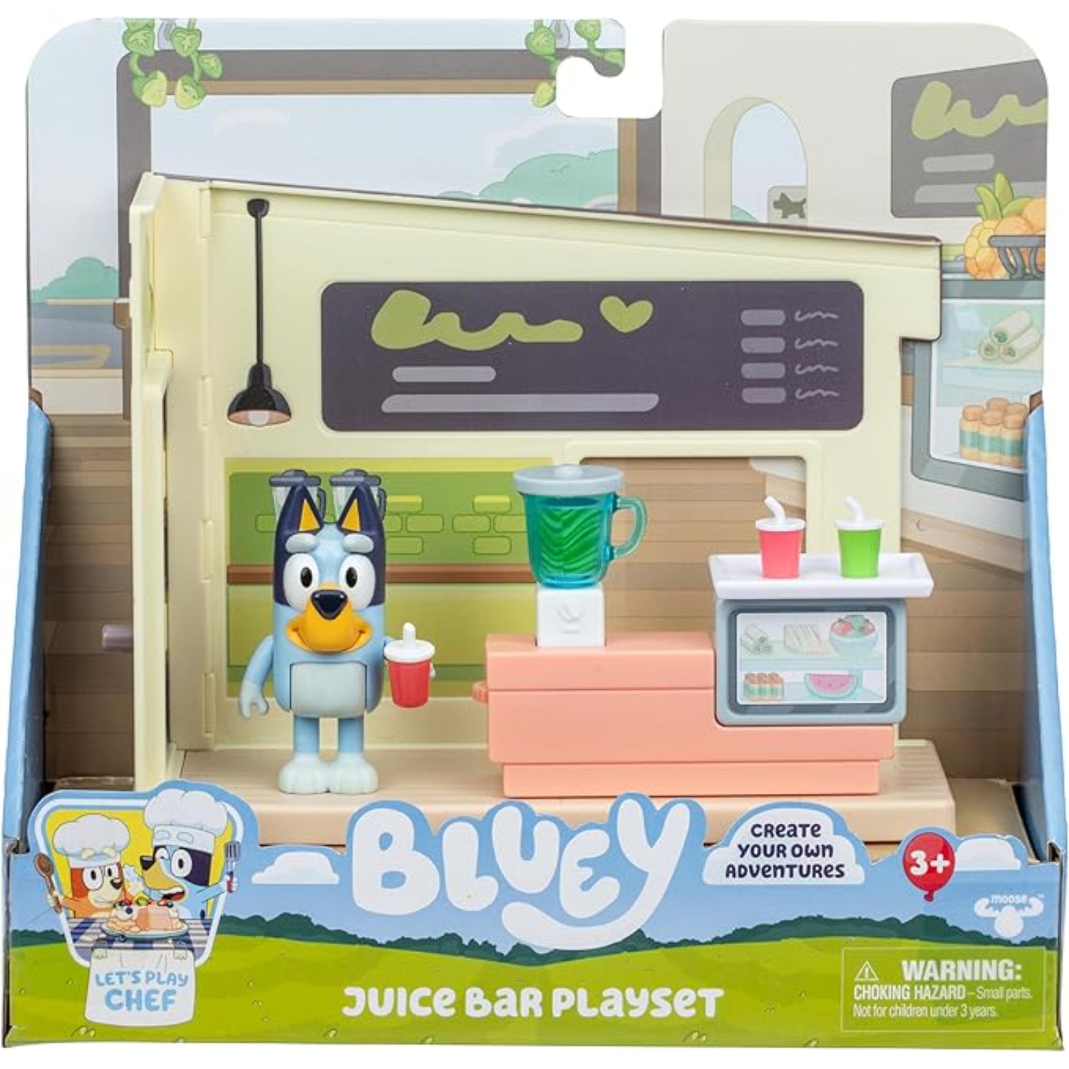 Juego de Bluey, juguete de bar de jugos con figura y accesorios en color pastel