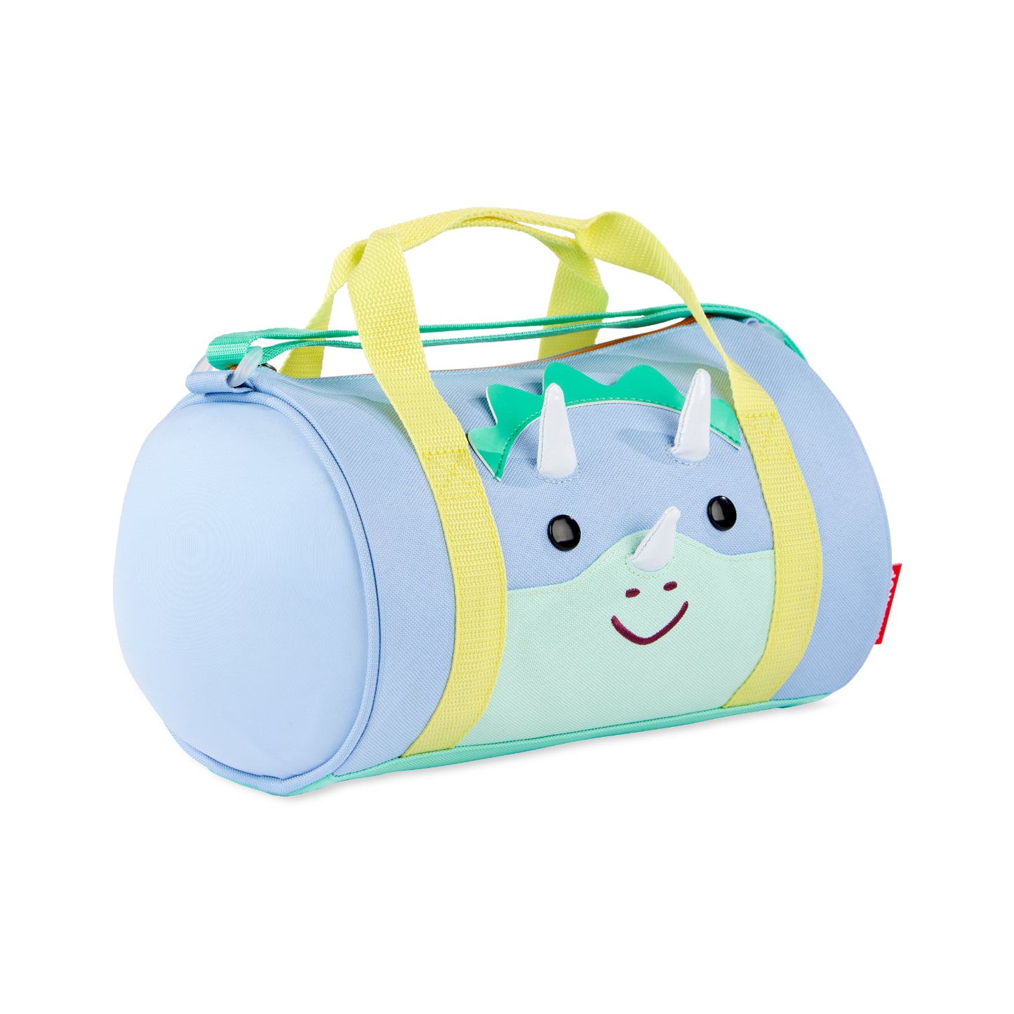 bolsa de lona azul con diseño de dinosaurio, ideal para juegos o actividades infantiles