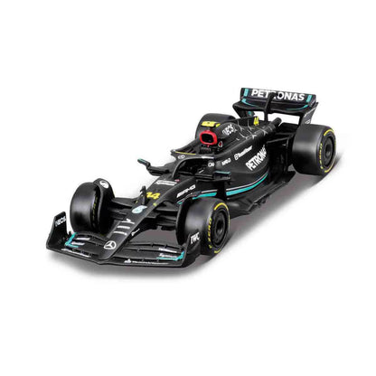 Maisto modelo de coche de carrera negro, vista frontal del F1 de Mercedes