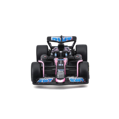 Carro de carrera rosa frontal, modelo detallado de colección