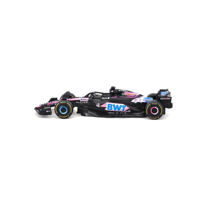 Carro de carreras negro BWT, modelo detallado de Maisto, vista lateral
