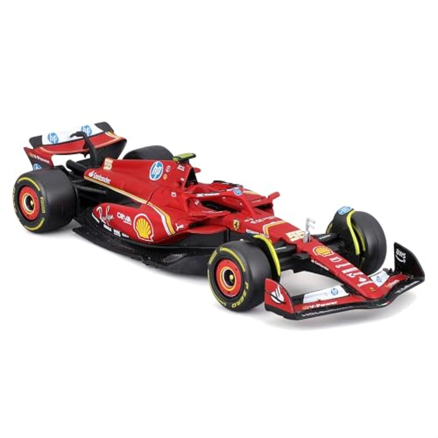 Carro de carreras rojo Maisto modelo Ferrari vista lateral