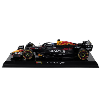 Auto a escala Red Bull Racing R20 negro, modelo lateral, colección de maquetas