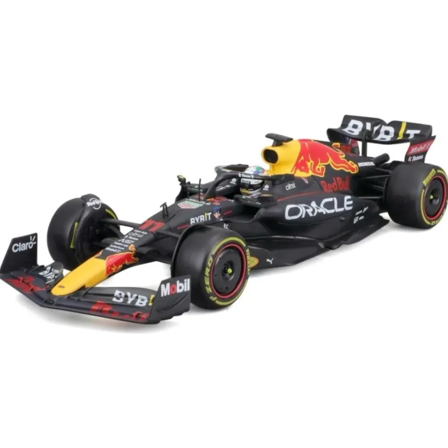 Carro F1 Maisto negro y rojo, modelo a escala con detalles realistas en pista