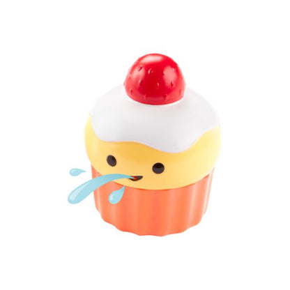 Juguete de burbujas en forma de cupcake con chorro de agua y colorido diseño