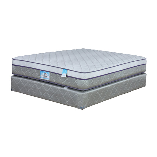 Cama gris OLYMPIA modelo LL04, vista frontal, ideal para un sueño cómodo.