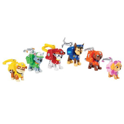 Figuras de la Patrulla Canina, seis personajes coloridos en grupo