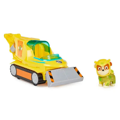 Vehículo canina patrulla amarillo con figura de cachorro, juego divertido para niños