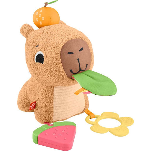 Juguete capibara de Fisher Price, color marrón, vista frontal y útil para el desarrollo infantil