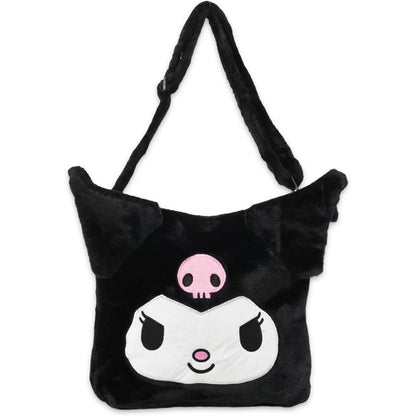 Cartera negra de Sanrio con diseño de personaje y asa larga