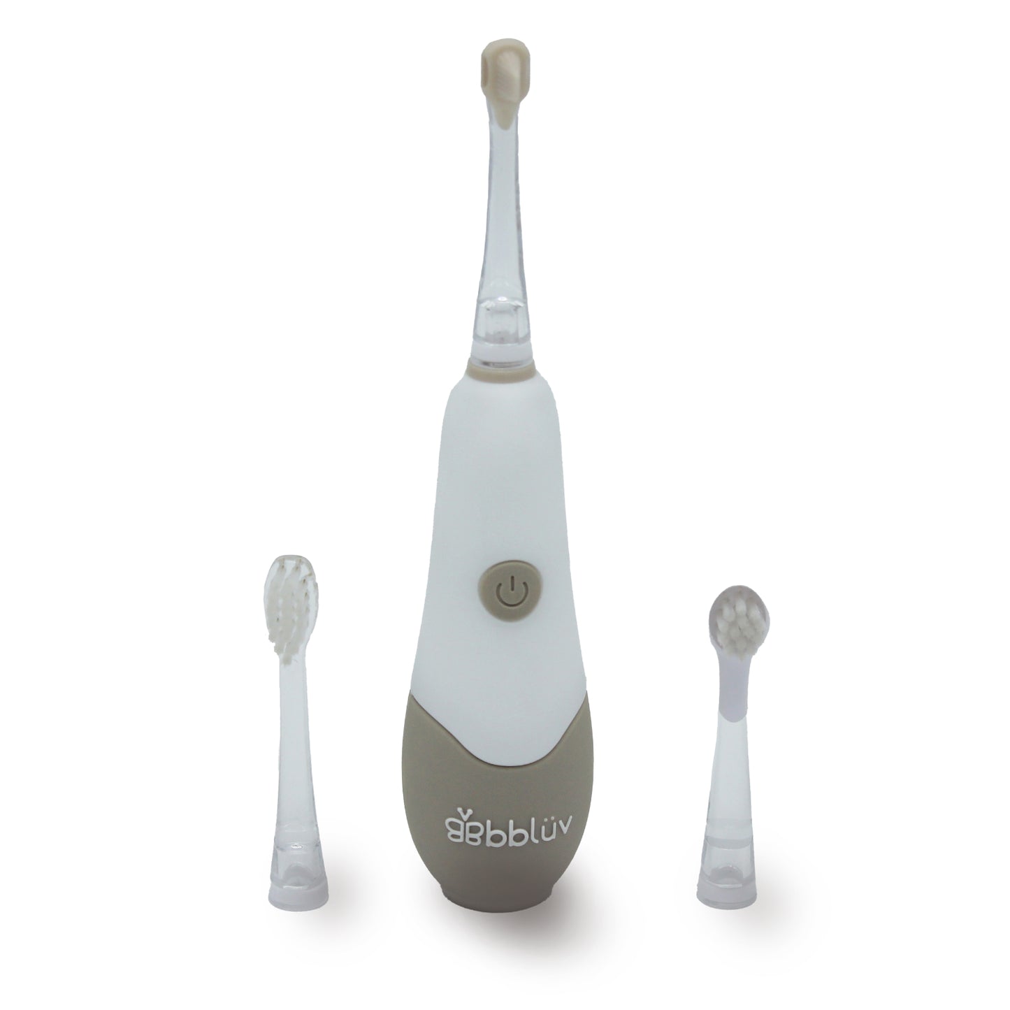Cepill para bebés BBLUV en blanco y gris, con cabezales intercambiables y luz LED