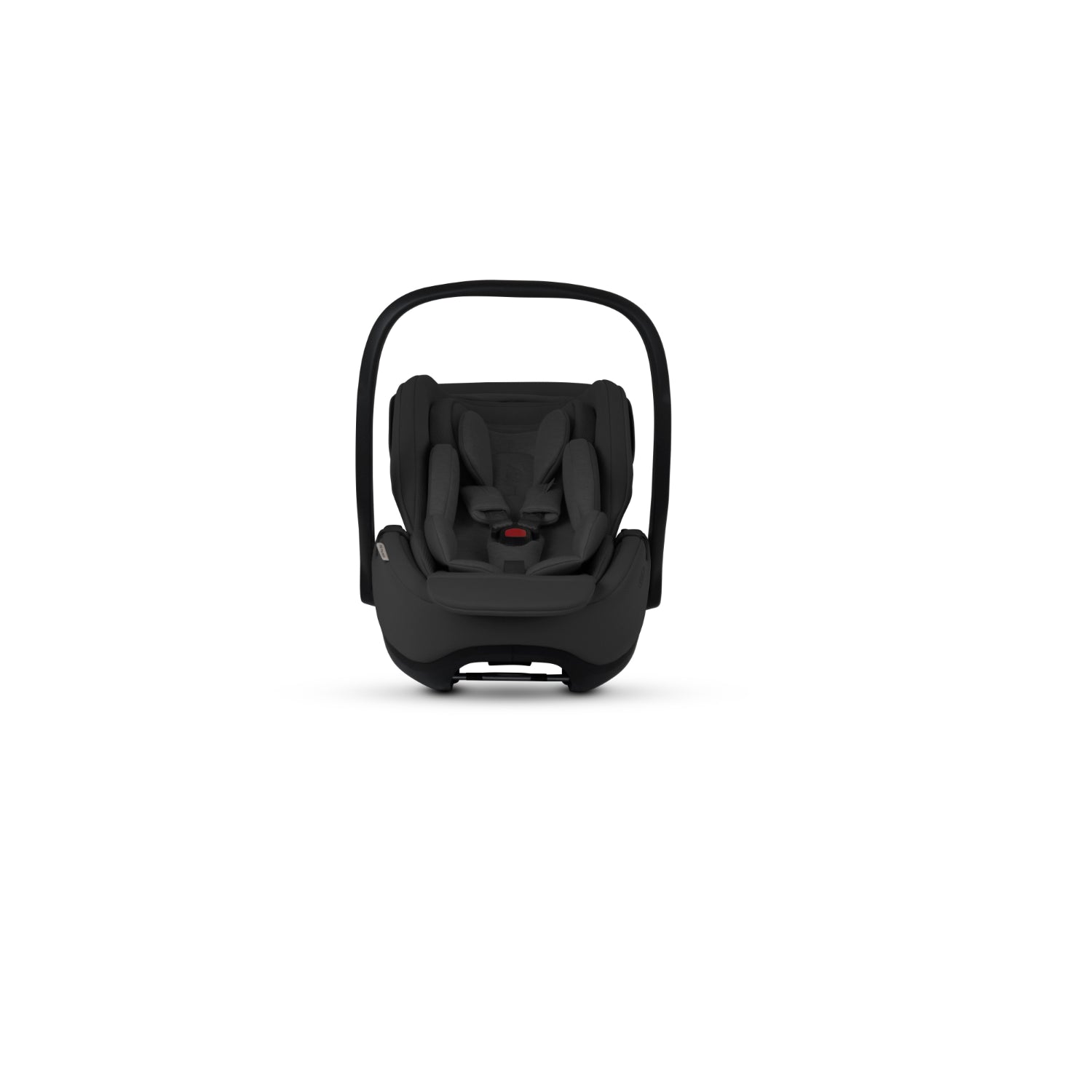 Silla de auto negra Silver Cross vista frontal, ideal para la seguridad del bebé