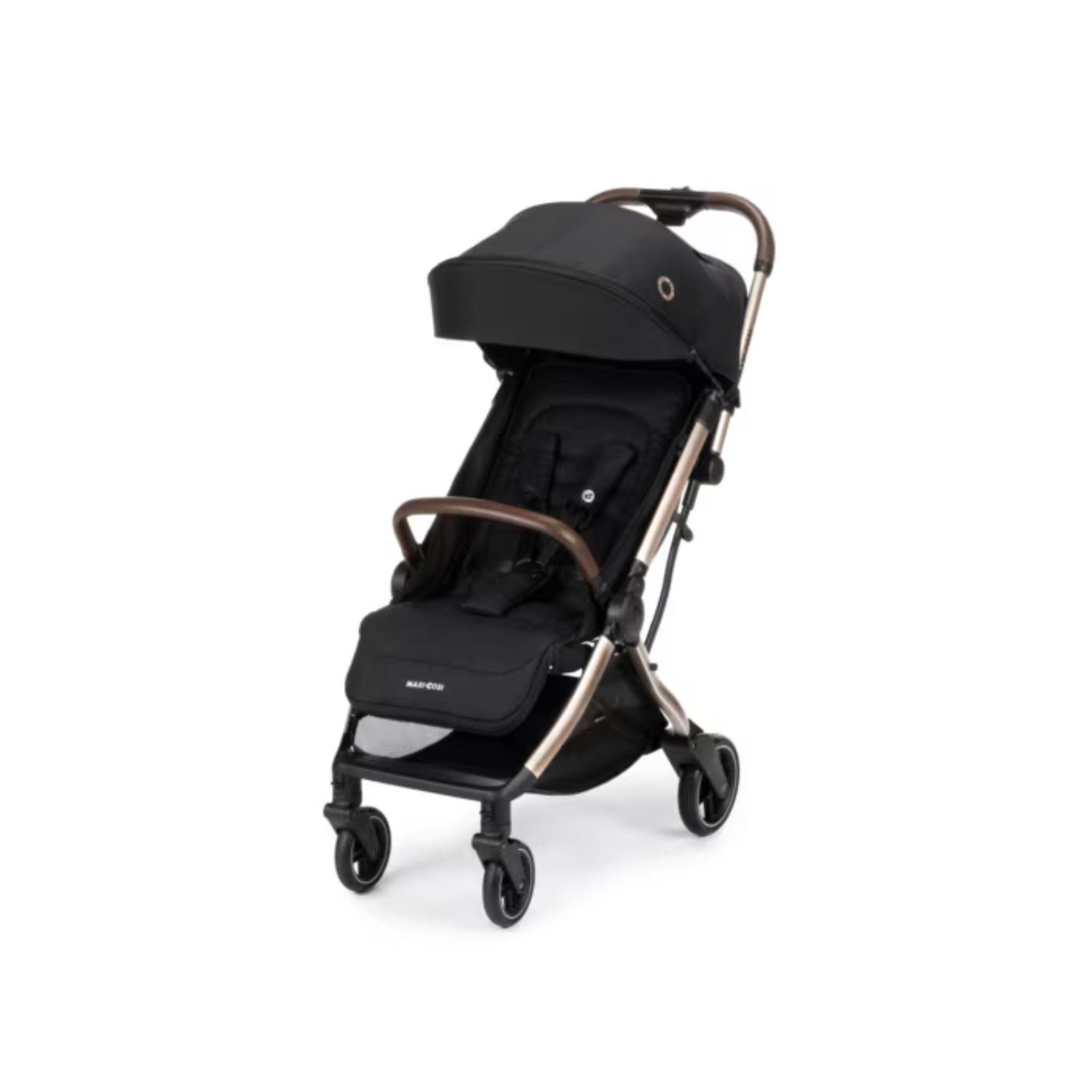Coche MAXI COSI negro lateral, ideal para paseos y viajes con bebé