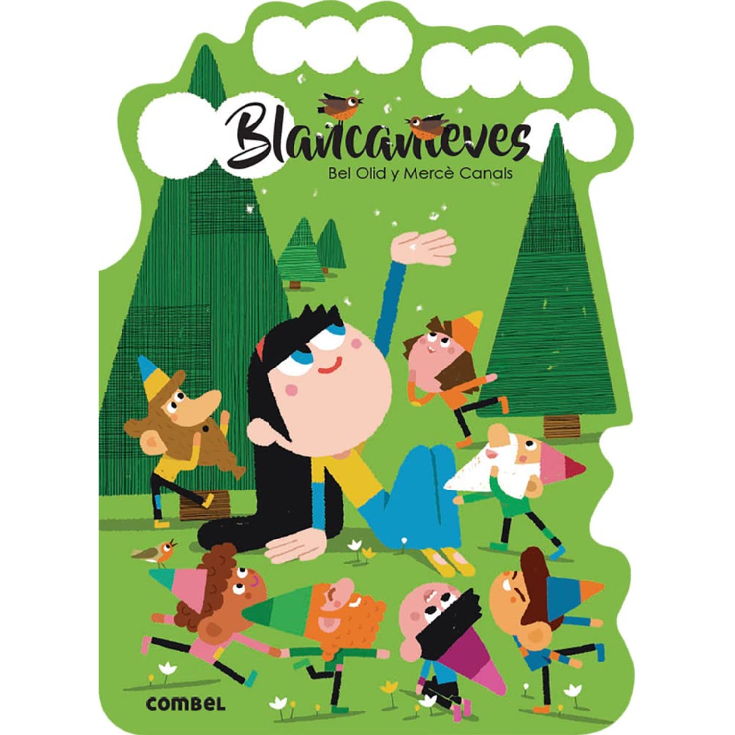 Libro infantil Blanco Nieves y los siete enanitos, colorido y divertido, ilustración alegre