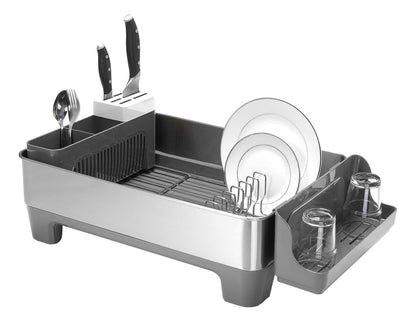 Escurridor de platos LL02 EKO en acero inoxidable con compartimentos para cubiertos y vasos compra escurridor de platos Honduras