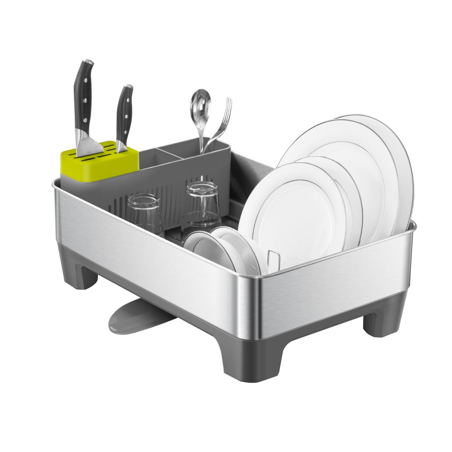 Compra escurridor de platos Honduras EKO modelo LL02 acero inoxidable con soporte para cuchillos y cubiertos