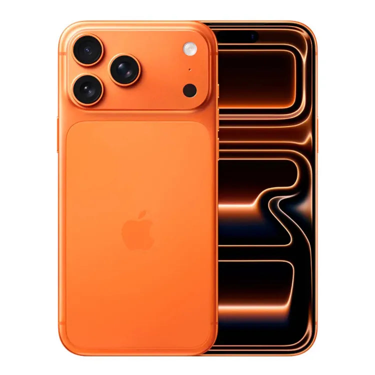 iPhone 17 Pro Max naranja, vista trasera y frontal, comprar iPhone 17 Pro Max Honduras