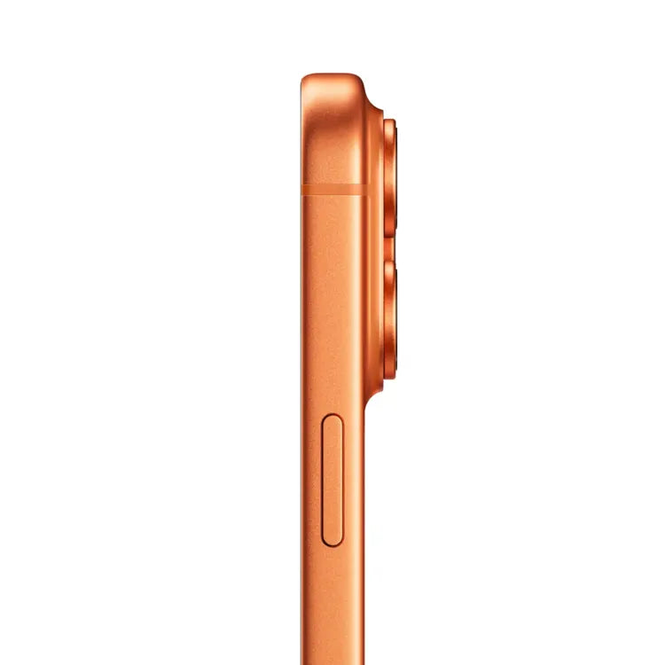 iPhone 17 Pro Max naranja lateral, diseño elegante, ideal para comprar iPhone 17 Pro Max Honduras