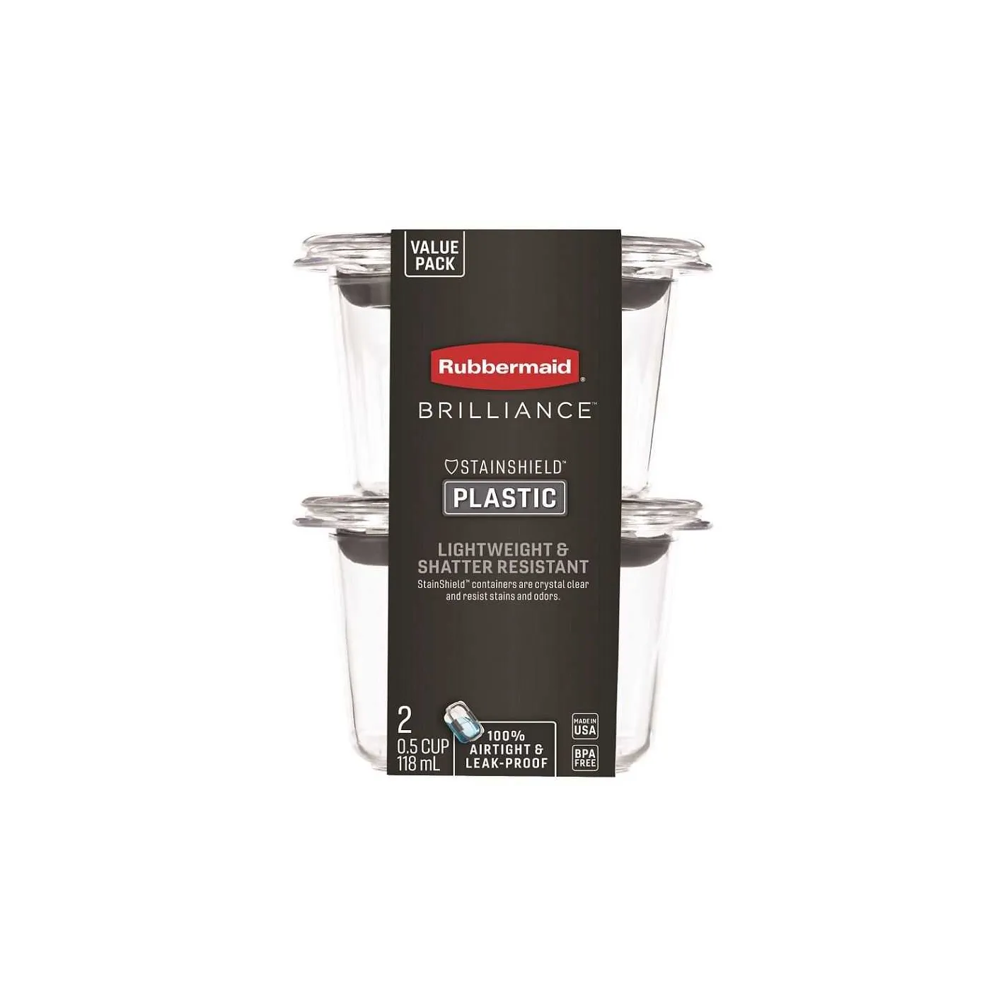 Set 2 Recipientes Rubbermaid 1.2L (5 Tazas) – Sistema Easy Find Lids