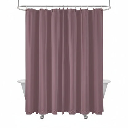 Cortina de ba color rosa, vista frontal, baño elegante