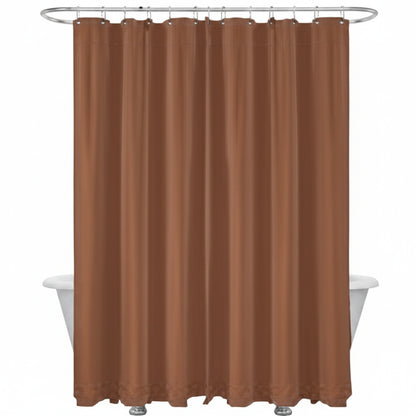 Cortina marrón en ducha, vista frontal para baño moderno