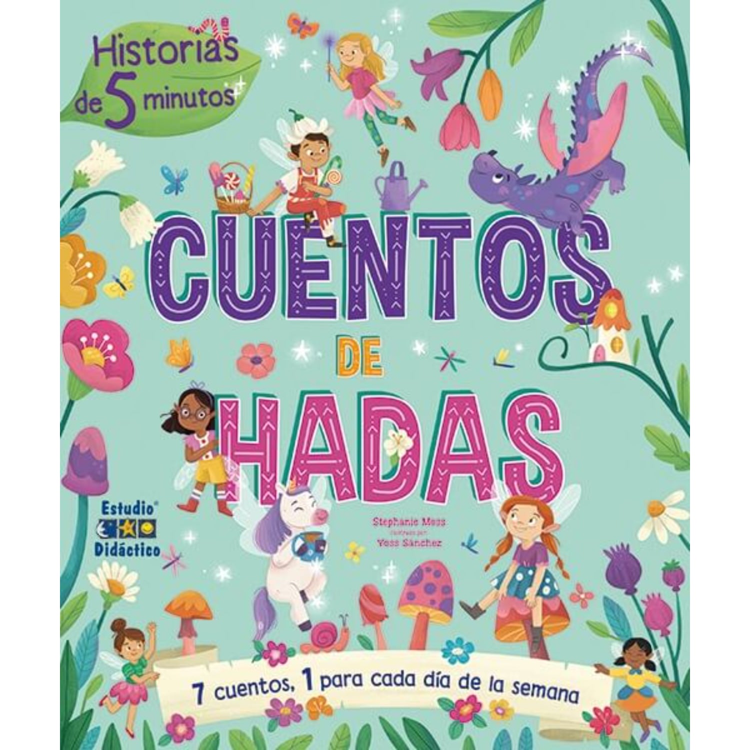 Libro cuentos de hadas colorido con ilustraciones encantadoras, ideal para leer antes de dormir