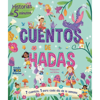 Libro cuentos de hadas colorido con ilustraciones encantadoras, ideal para leer antes de dormir