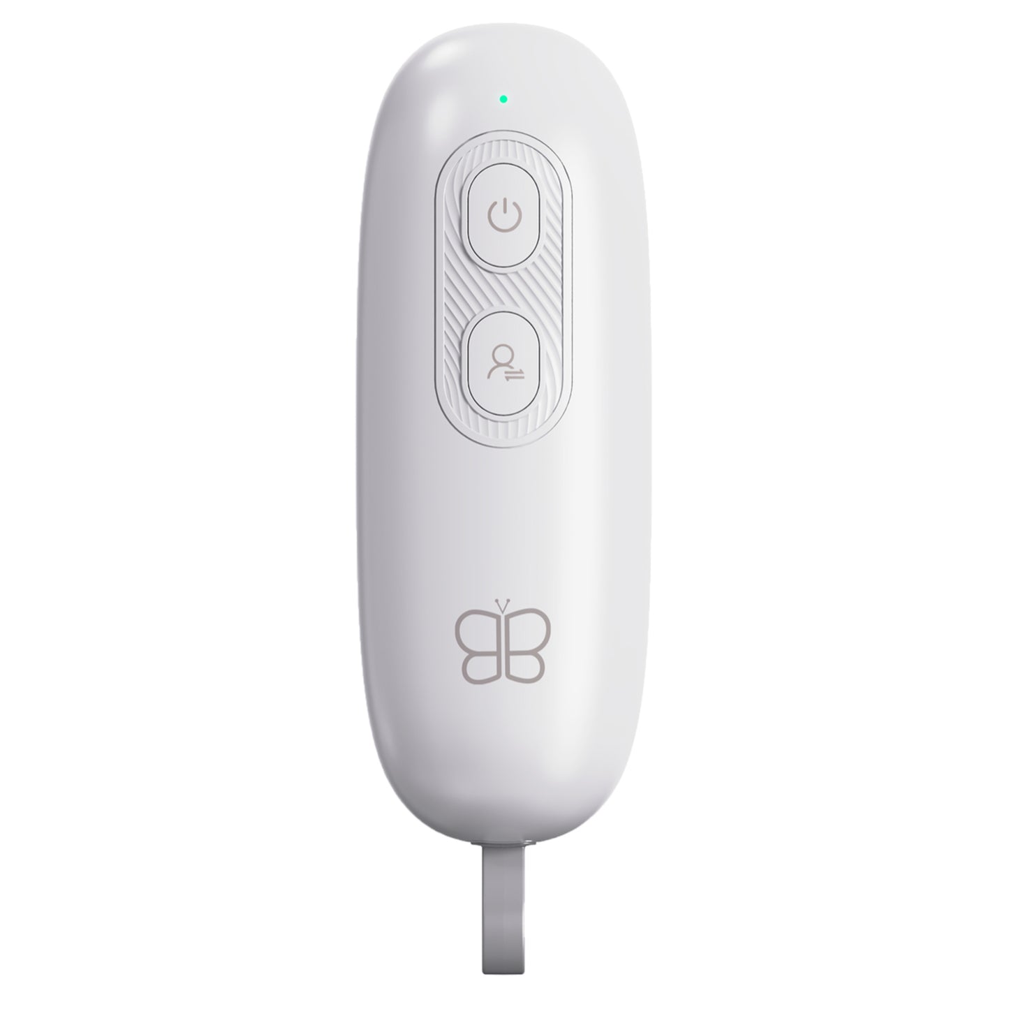 Control remoto BBLUV blanco, vista superior, para uso con Curador
