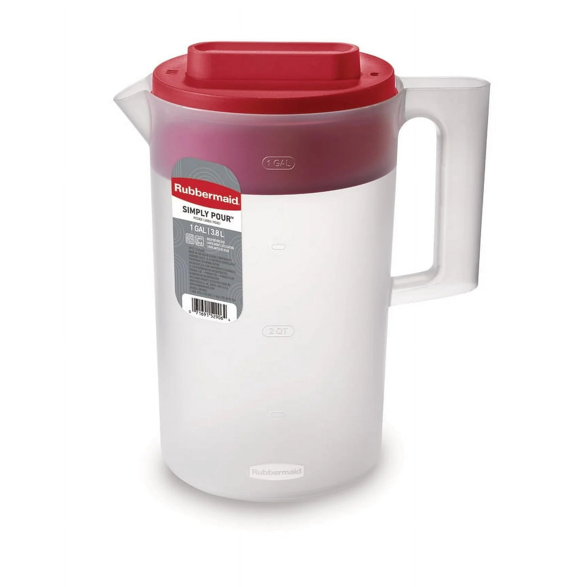 Pichel Redondo Rubbermaid 3.78 Litros (1 Galón) con Tapa de 3 Posiciones