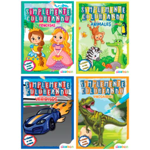 Cuadernos de colorear Disney, príncipes y animales, colores vibrantes y diseño divertido