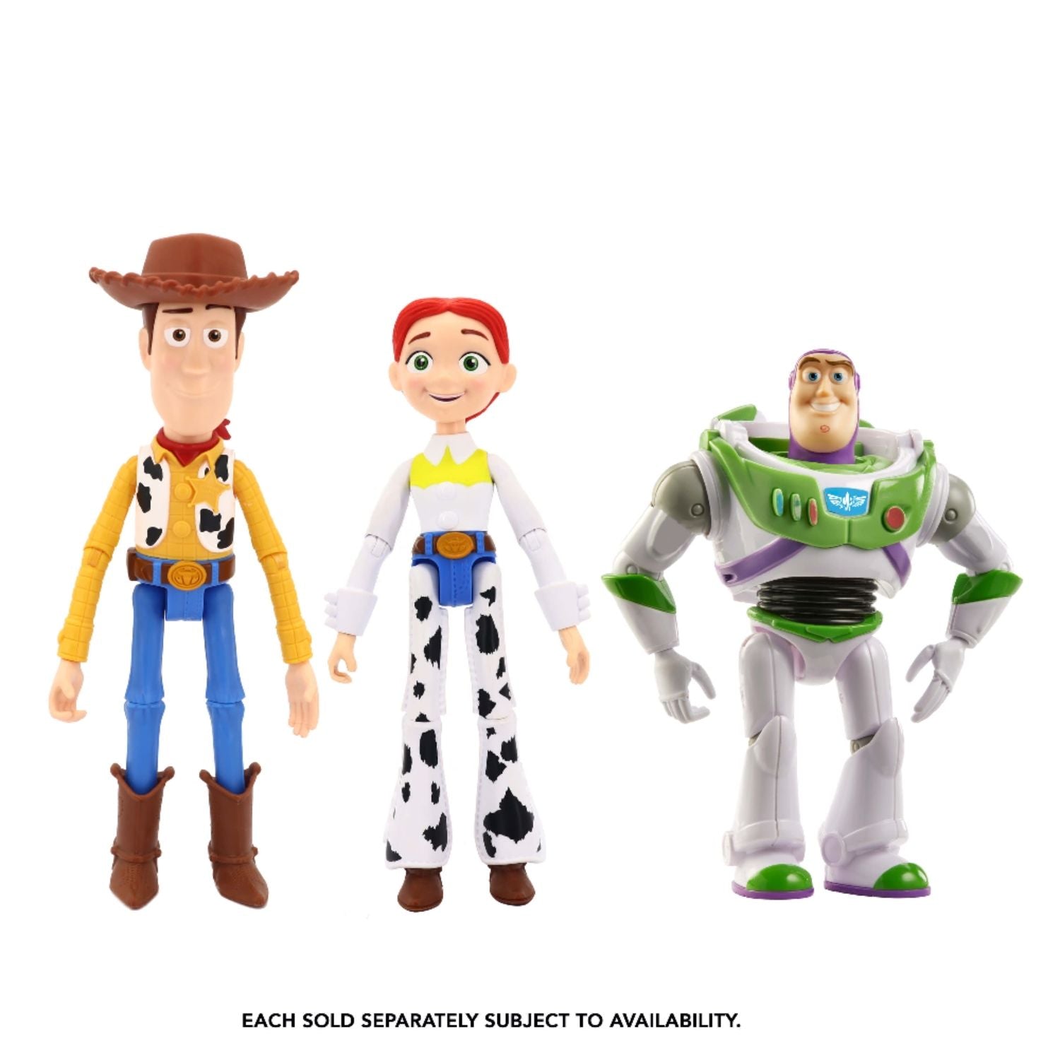 Figuras de Disney Pixar Woody, Jessie y Buzz en colores vibrantes