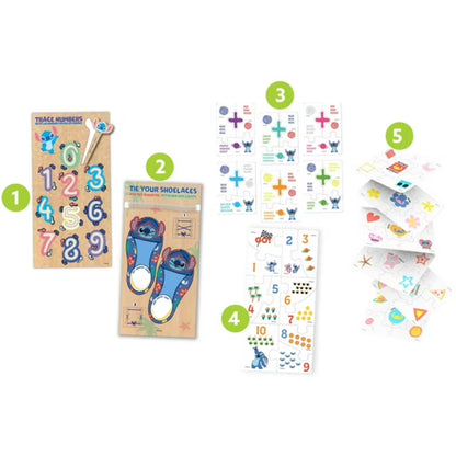 Juego educativo de números y lazos, colores vivos, ideal para aprendizaje infantil