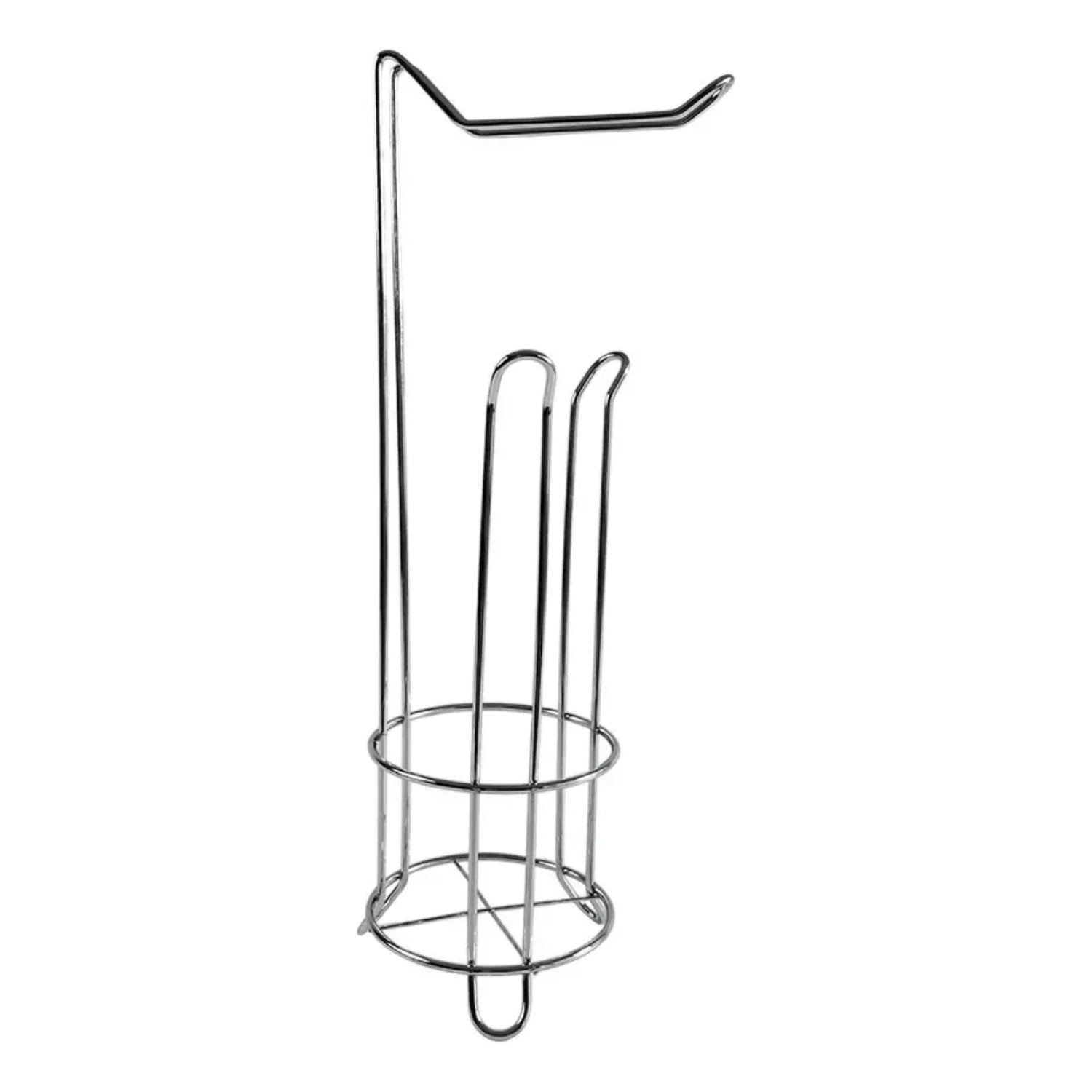 Dispensador metálico plateado, vista lateral, ideal para organizar utensilios