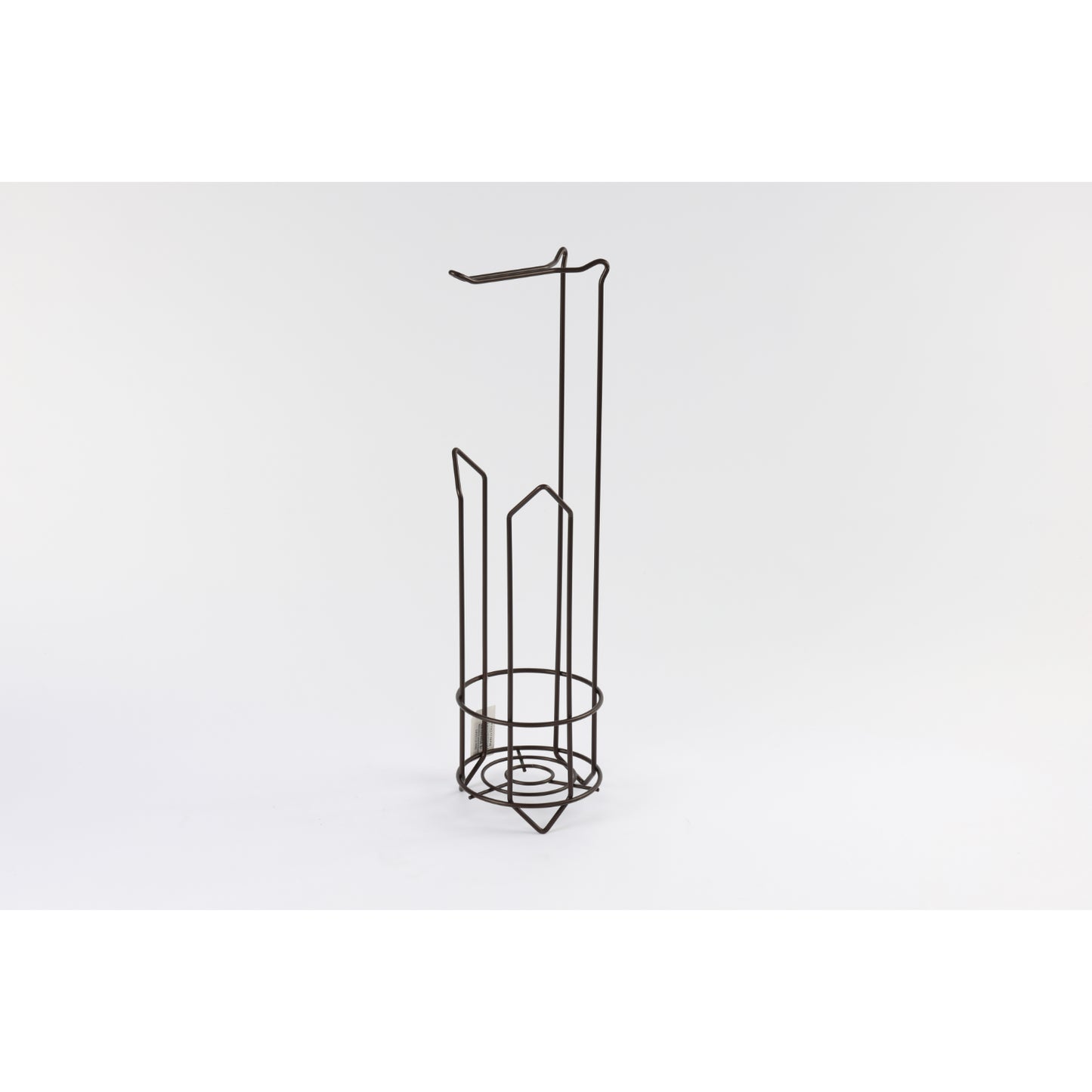 Dispensador de metal negro en vista lateral, ideal para organizar utensilios