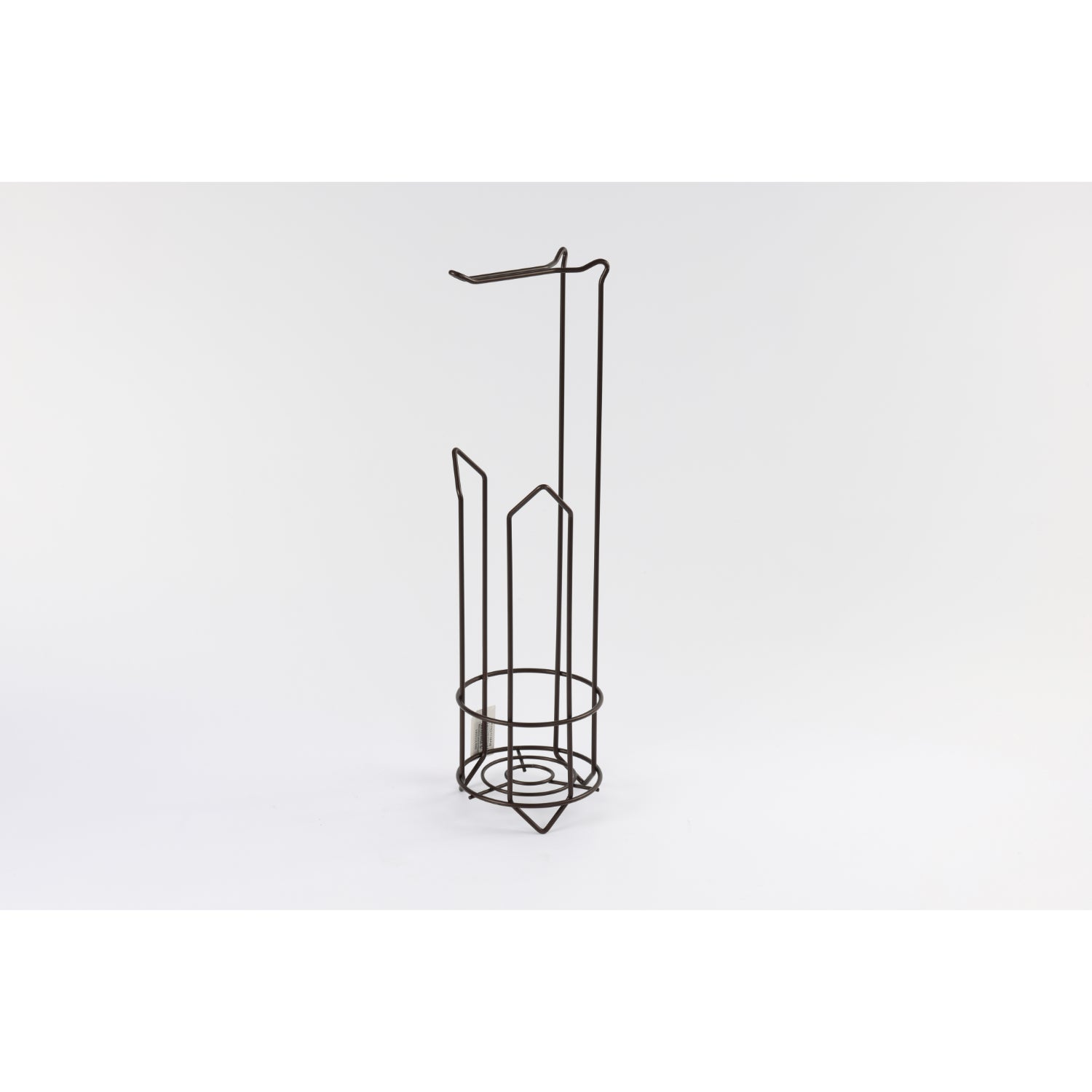 Dispensador de metal negro en vista lateral, ideal para organizar utensilios