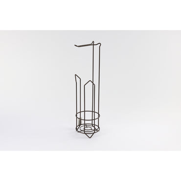 Dispensador de metal negro en vista lateral, ideal para organizar utensilios