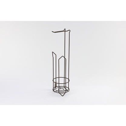 Dispensador de metal negro en vista lateral, ideal para organizar utensilios