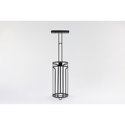 Dispensador negro vertical, diseño moderno y funcional para diversos usos