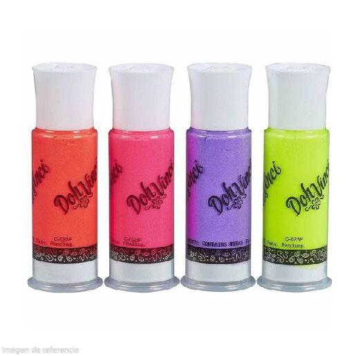 Témperas Dobrilo de colores vibrantes, cuatro tubos en naranja, rosa, morado y verde