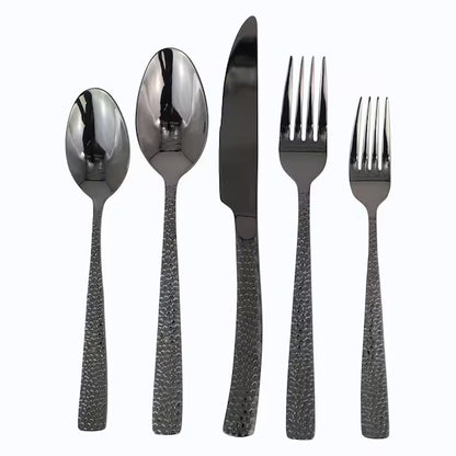 Set Cubiertos Gibson Elite Stonehenge 20pz Acero Inox Negro 79575.2